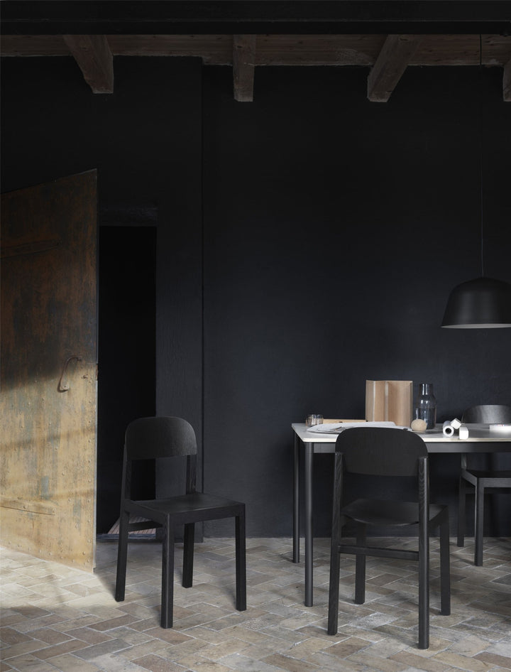 Base Table - Muuto - Table + Task - Small - 55.1" x 31.5" - White Top/White ABS/Black Base - HORNE