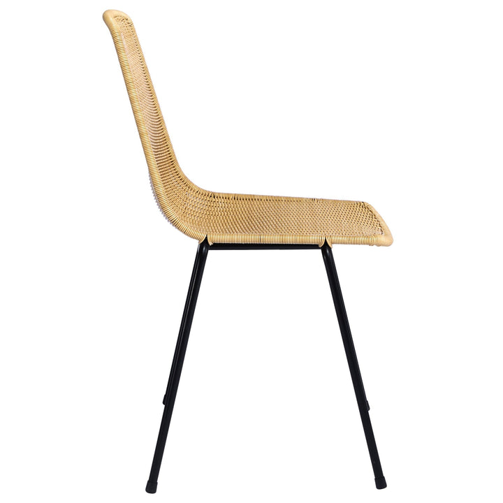 Basket Outdoor Dining Chair - Feelgood Designs - Outdoor Furniture - Wheat Seat/ Black Frame - HORNE