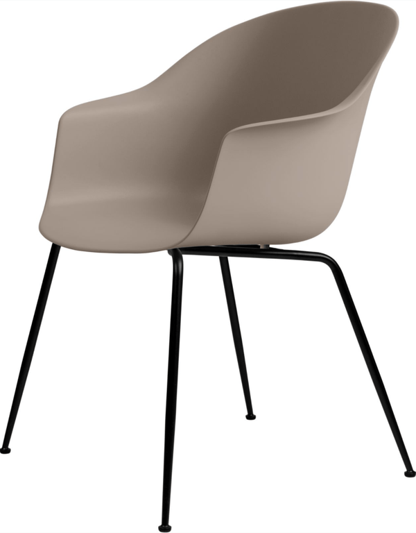 Bat Dining Armchair - Black Matte Base - Gubi - Chairs - New Beige - HORNE