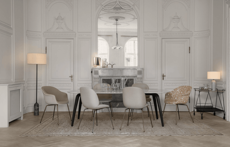 Bat Dining Armchair, Front Upholstered - Black Stained Beech - Gubi - Chairs - Black - Gabriel Tempt - 60152 - HORNE