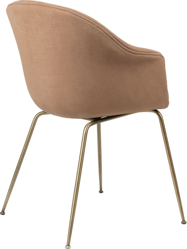 Bat Dining Armchair, Fully Upholstered - Antique Brass Base - Gubi - Chairs - Canvas 2 - 0674 - HORNE