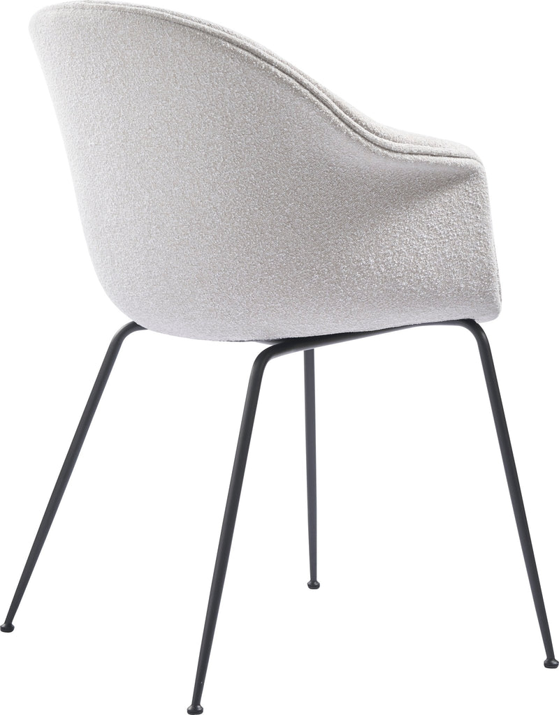 Bat Dining Armchair, Fully Upholstered - Black Matte Base - Gubi - Chairs - Canvas 2 - 0674 - HORNE