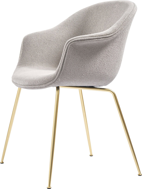 Bat Dining Armchair, Fully Upholstered - Brass Base - Gubi - Chairs - Canvas 2 - 0674 - HORNE