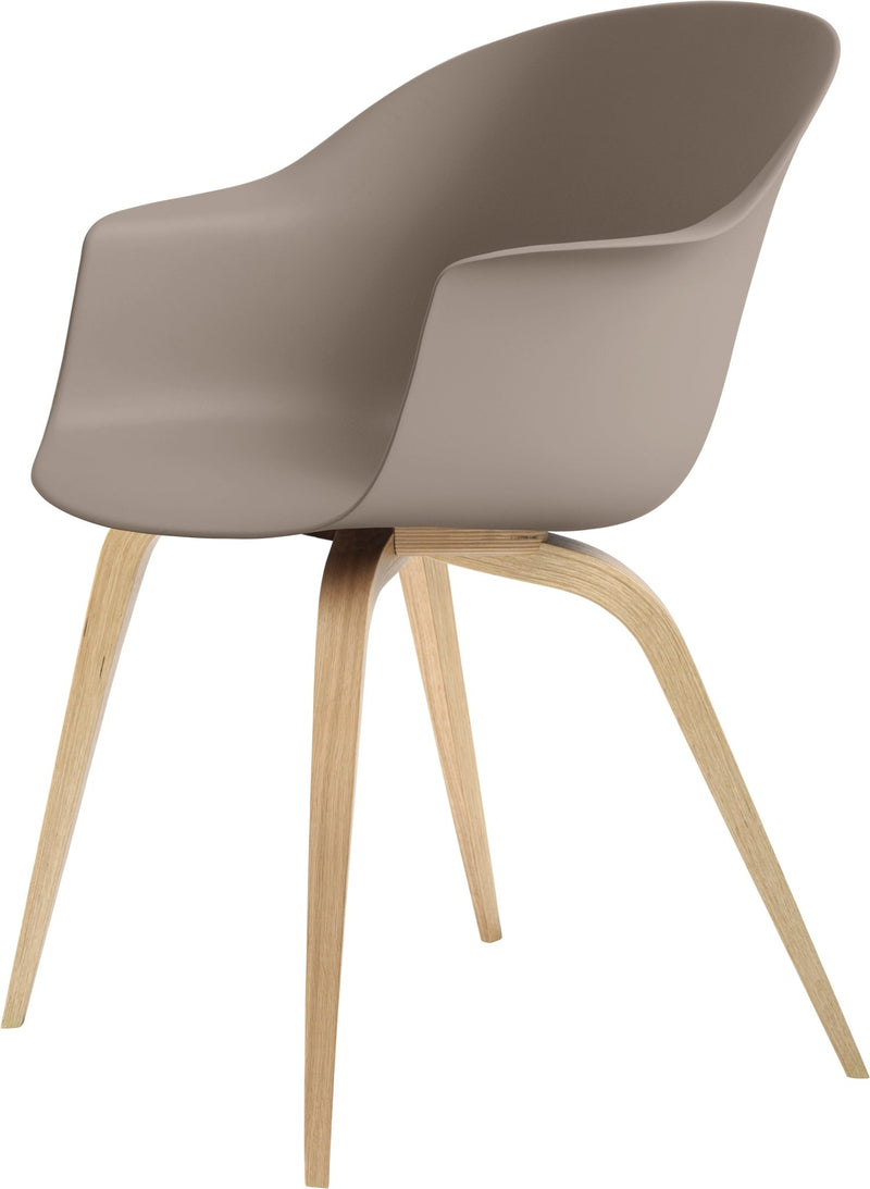 Bat Dining Armchair - Matte Oak Base - Gubi - Chairs - Black - HORNE