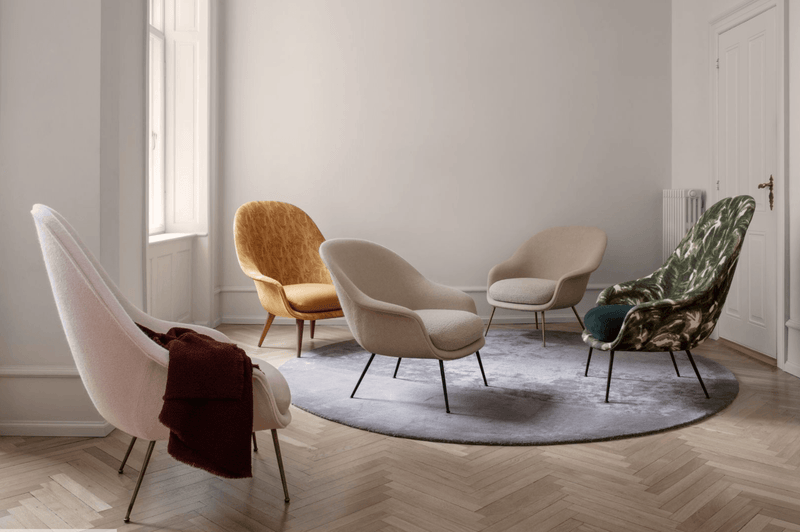Bat Lounge Chair w/ High Back - Matte Brass - Gubi - Chairs - Canvas 2 - 0674 - HORNE
