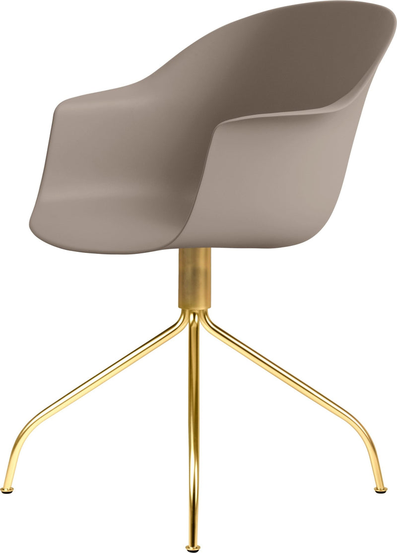 Bat Meeting Armchair - Brass Swivel Base - Gubi - Chairs - Black - HORNE
