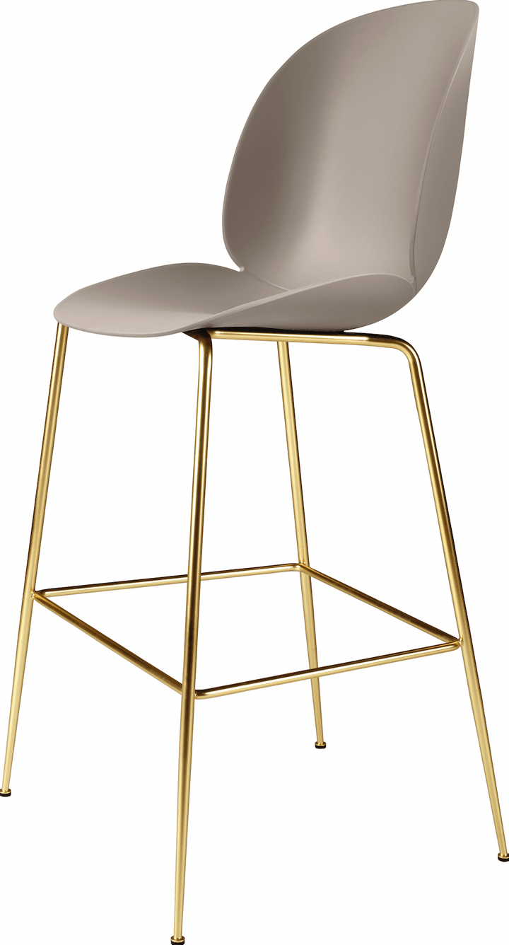 Beetle Bar Chair Un - Upholstered - Gubi - Stools + Benches + Ottomans - Brass Matte - New Beige - HORNE