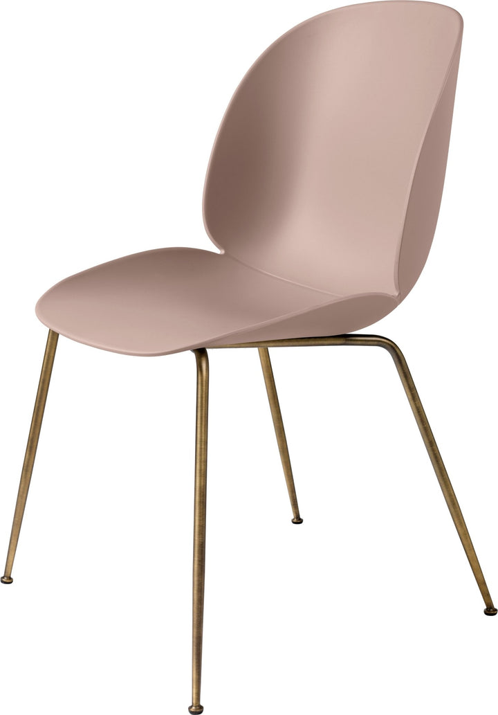 Beetle Dining Chair - Antique Brass Base - Gubi - Chairs - Sweet Pink - HORNE