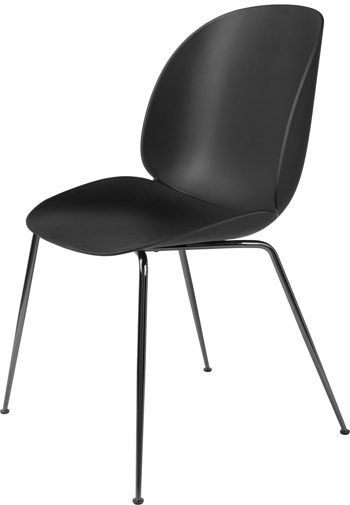 Beetle Dining Chair - Black Chrome Base - Gubi - Chairs - Black - HORNE