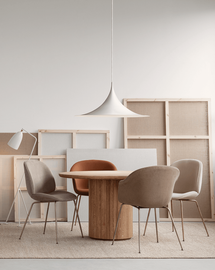 Beetle Dining Chair - Fully Upholstered - Gubi - Chairs - Black Chrome - Canvas 2 - 0674 - HORNE