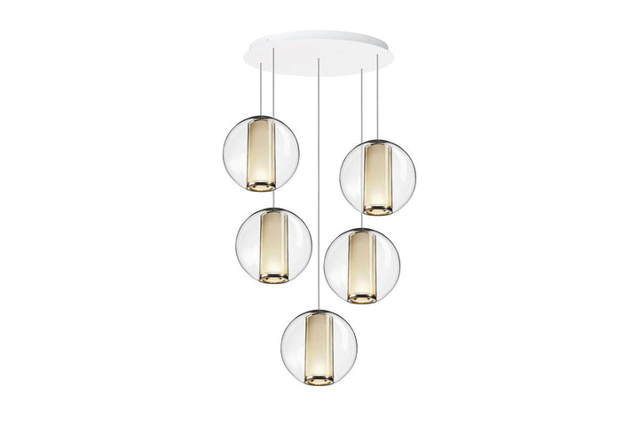Bel Occhio Chandelier - Pablo Designs - Pendants - 5 White Belo Occhio 16's - HORNE
