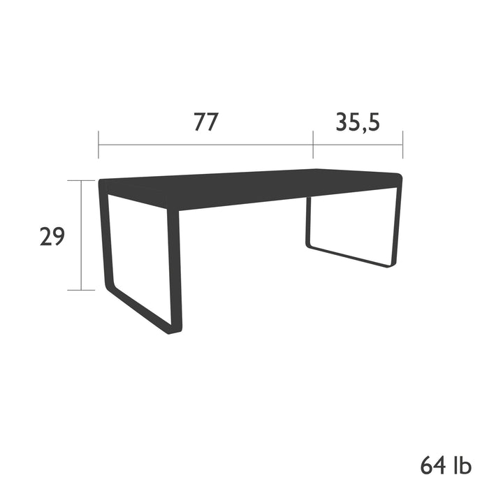 Bellevie 77 x 35 Table - Fermob - Outdoor Furniture - Lapilli Grey - HORNE