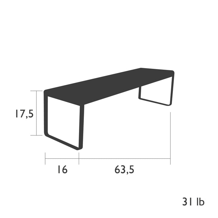 Bellevie Bench - Fermob - Outdoor Furniture - Lapilli Grey - HORNE
