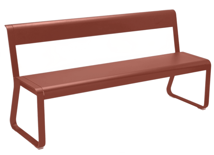 Bellevie Bench with Back - Fermob - Outdoor Furniture - Red Ochre - HORNE