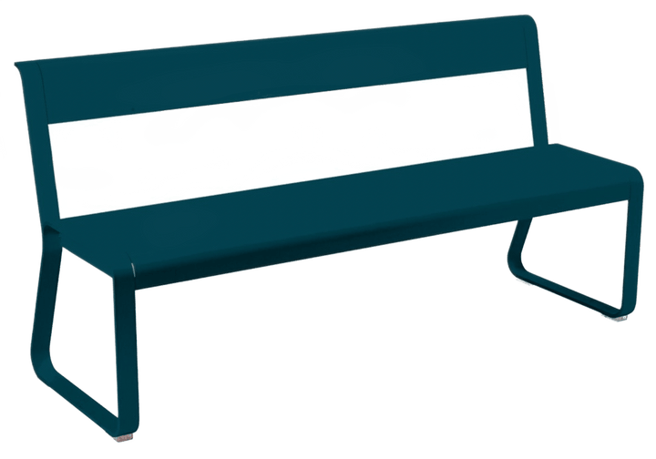 Bellevie Bench with Back - Fermob - Outdoor Furniture - Acapulco Blue - HORNE