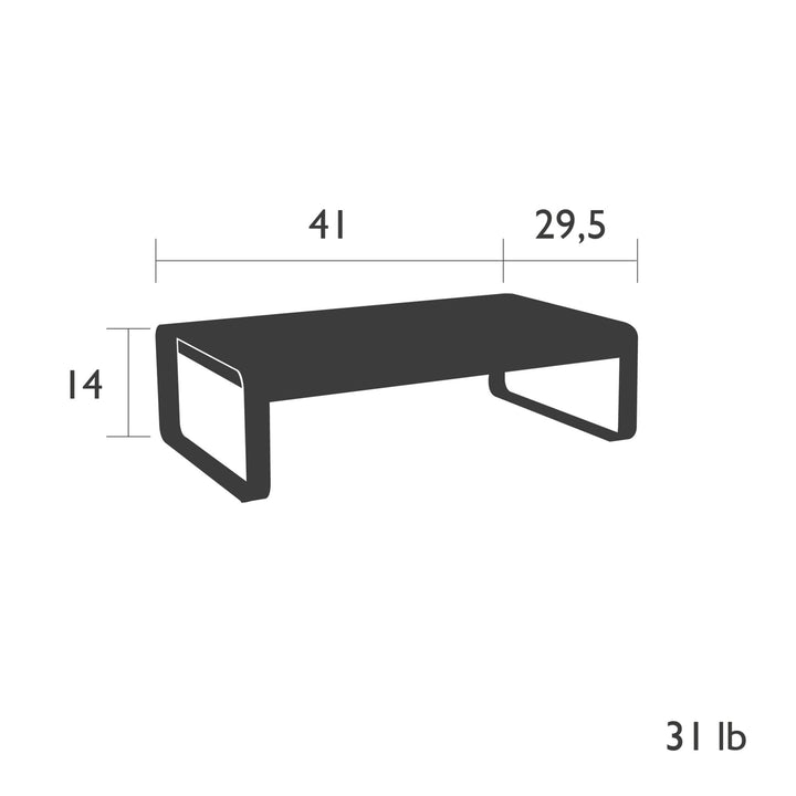 Bellevie Low Table - Fermob - Outdoor Furniture - Lapilli Grey - HORNE