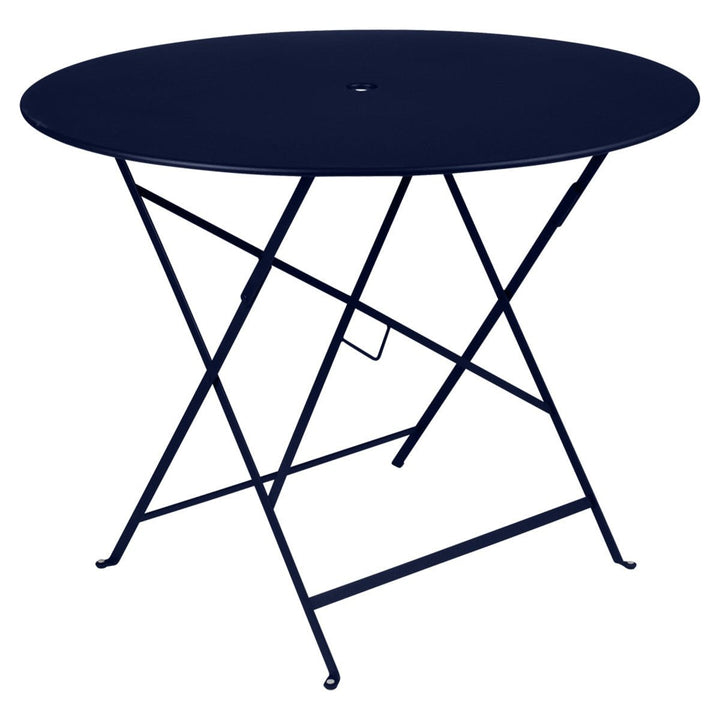 Bistro Round Folding Table - 38" w/Umbrella Hole - Fermob - Outdoor Furniture - Deep Blue - HORNE