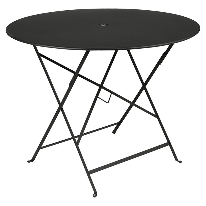 Bistro Round Folding Table - 38" w/Umbrella Hole - Fermob - Outdoor Furniture - Liquorice - HORNE