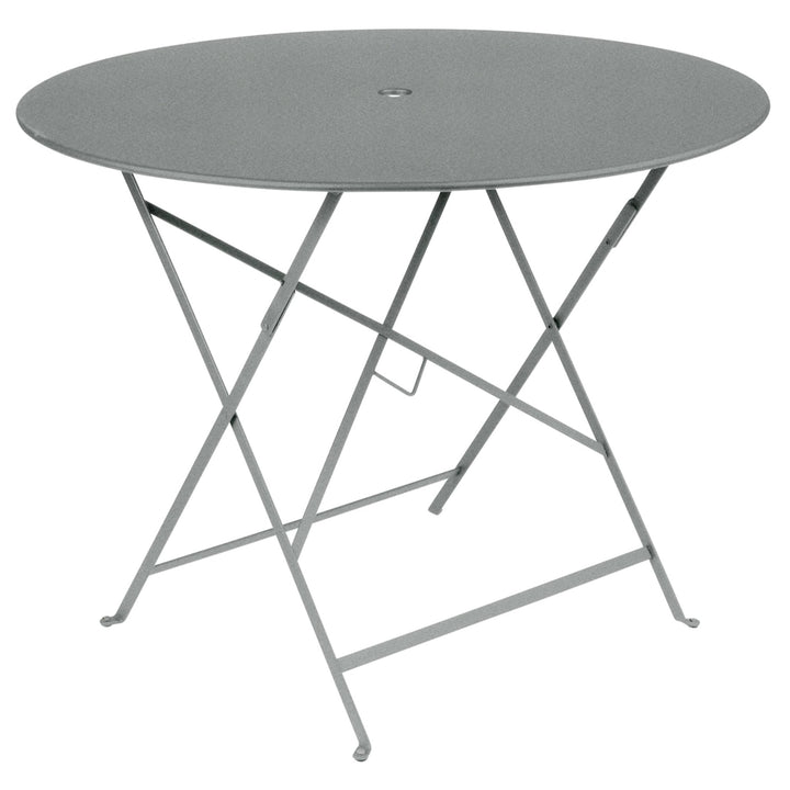 Bistro Round Folding Table - 38" w/Umbrella Hole - Fermob - Outdoor Furniture - Lapilli Grey - HORNE