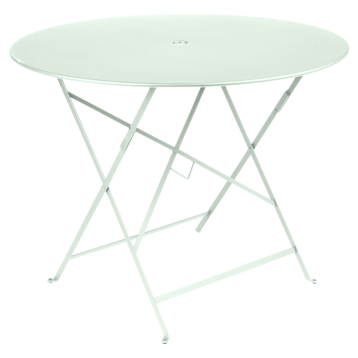 Bistro Round Folding Table - 38" w/Umbrella Hole - Fermob - Outdoor Furniture - Ice Mint - HORNE