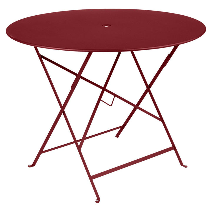 Bistro Round Folding Table - 38" w/Umbrella Hole - Fermob - Outdoor Furniture - Chili Red - HORNE