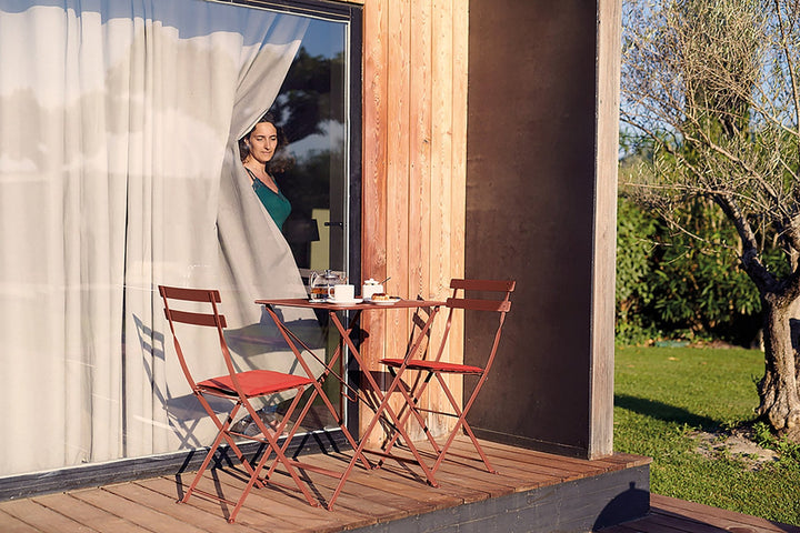 Bistro Square Folding Table - 22" x 22" - Fermob - Outdoor Furniture - Lapilli Grey - HORNE