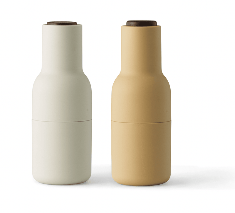 Bottle Grinders - Set of 2 - Audo Copenhagen - Kitchen Tools - Bronzed Brass - Walnut Lid - HORNE