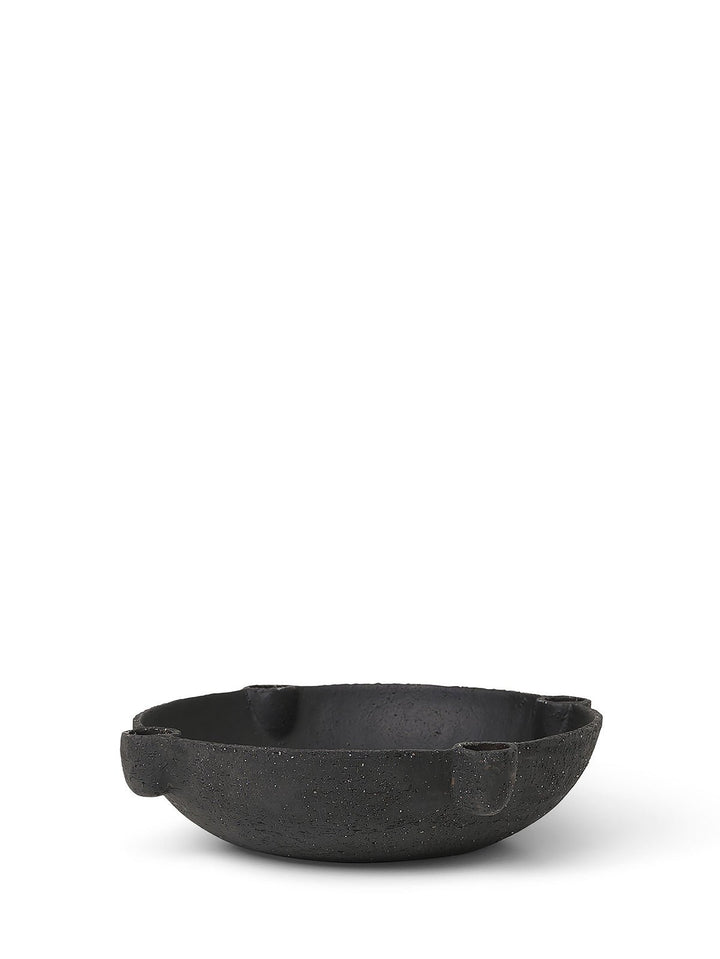 Bowl Candle Holder - Ceramic - Ferm Living - Candle Holders - Dark Grey - HORNE