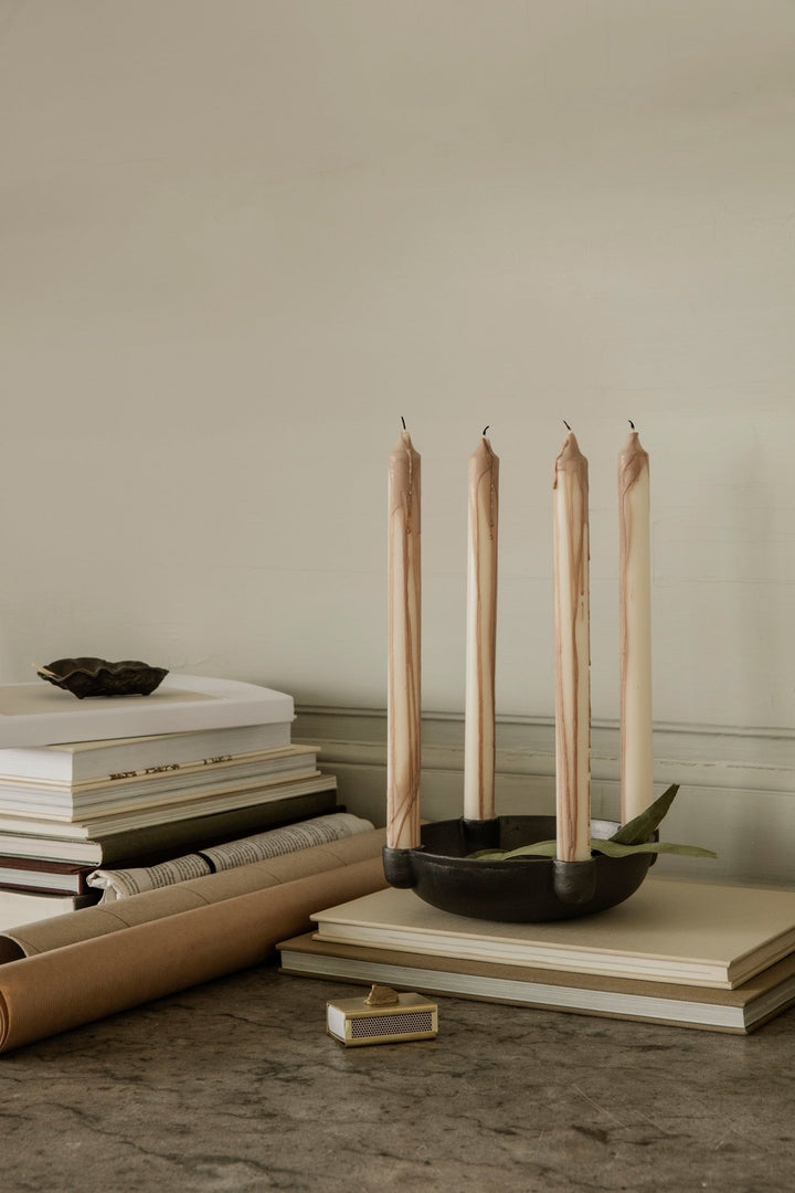 Bowl Candle Holder - Ceramic - Ferm Living - Candle Holders - Dark Grey - HORNE
