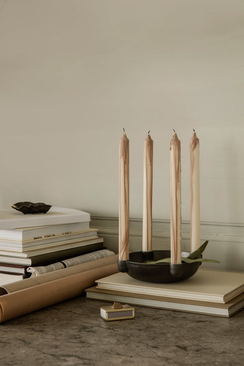Bowl Candle Holder - Ceramic - Ferm Living - Candle Holders - Light Grey - HORNE