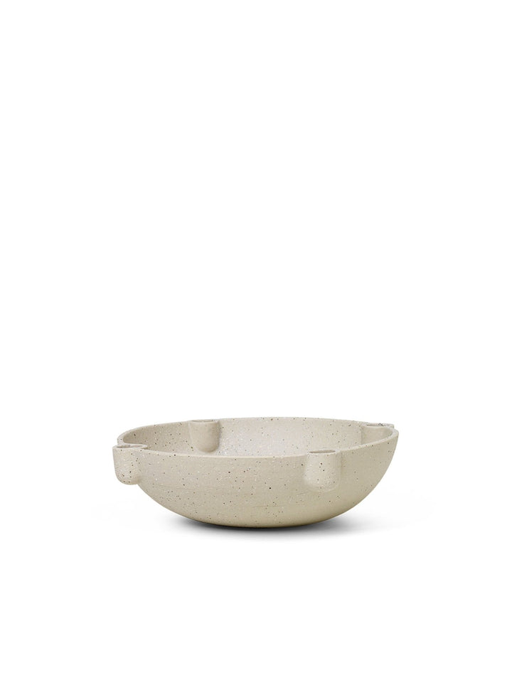 Bowl Candle Holder - Ceramic - Ferm Living - Candle Holders - Dark Grey - HORNE