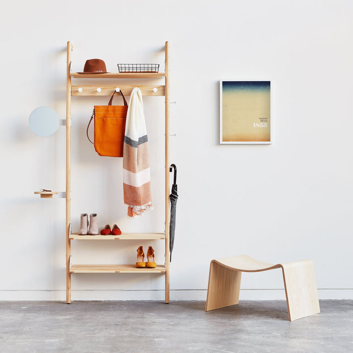 Branch - 1 Entryway Unit - Gus* Modern - Shelving - Blonde Frame/White Brackets - HORNE