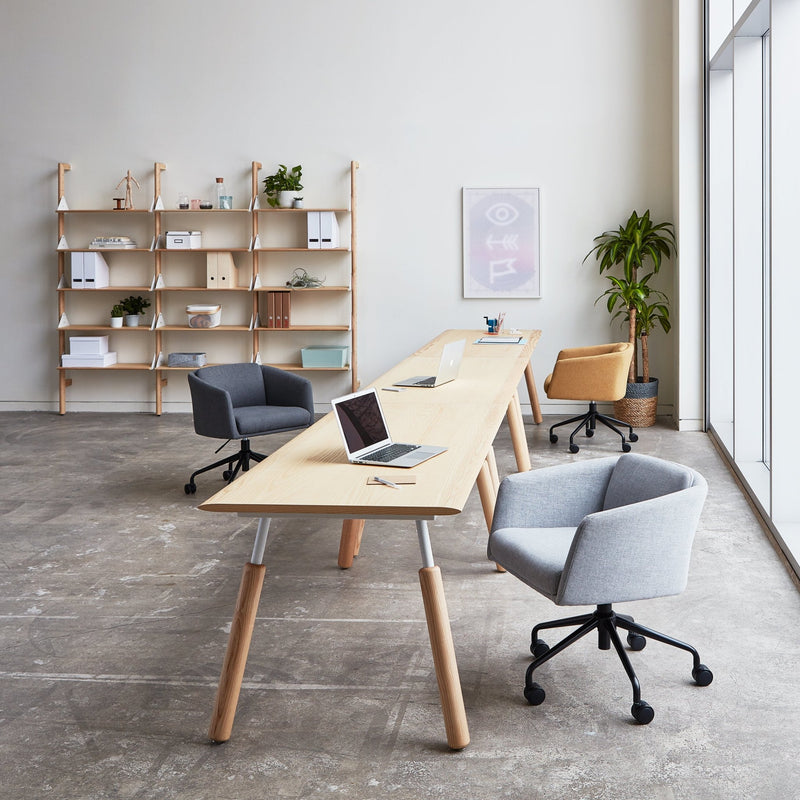 Branch - 3 Shelving Unit - Gus* Modern - Shelving - Blonde Frame/White Brackets - HORNE