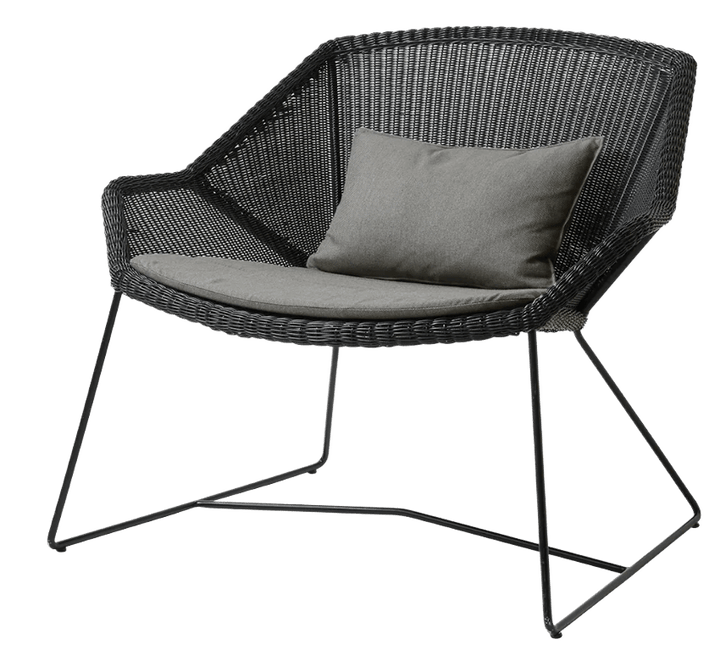 Breeze Lounge Chair - Cane Line - Outdoor Furniture - Black - Taupe Cushion - HORNE