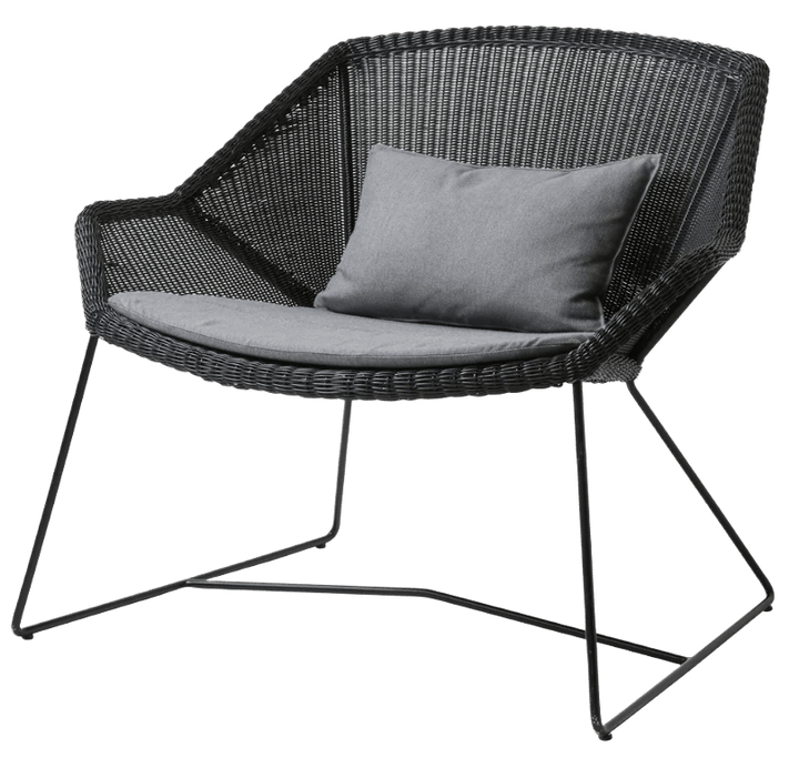 Breeze Lounge Chair - Cane Line - Outdoor Furniture - Black - Grey Cushion - HORNE