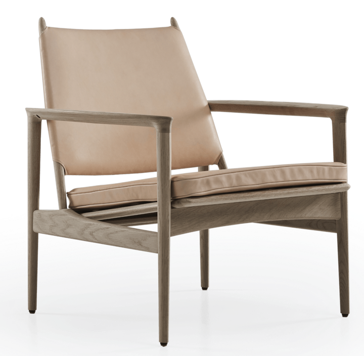 Broadway Lounge Chair - Eikund - Chairs - Semi - Aniline Black - White Oiled Oak - HORNE