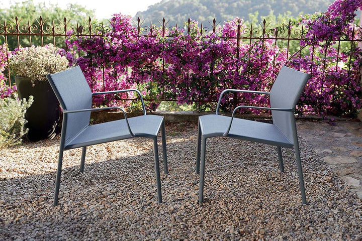 Cadiz Low Armchair - Stereo Fabric - Set of 2 - Fermob - Outdoor Furniture - Clay Grey - HORNE