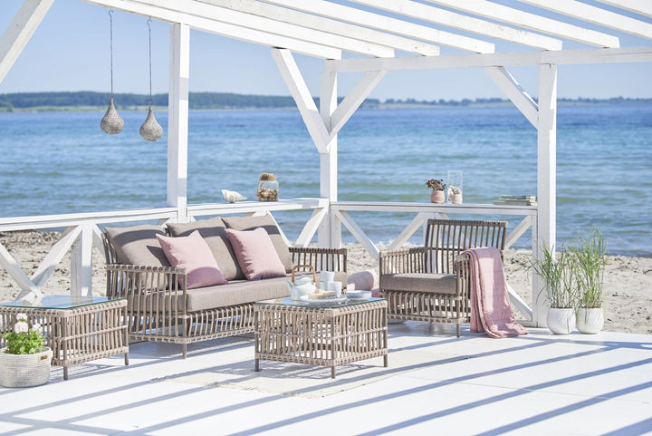 Caroline 3 - Seater Sofa - Exterior - Sika Design - Outdoor Furniture - Natural - Sunbrella Sailcloth Seagull - HORNE