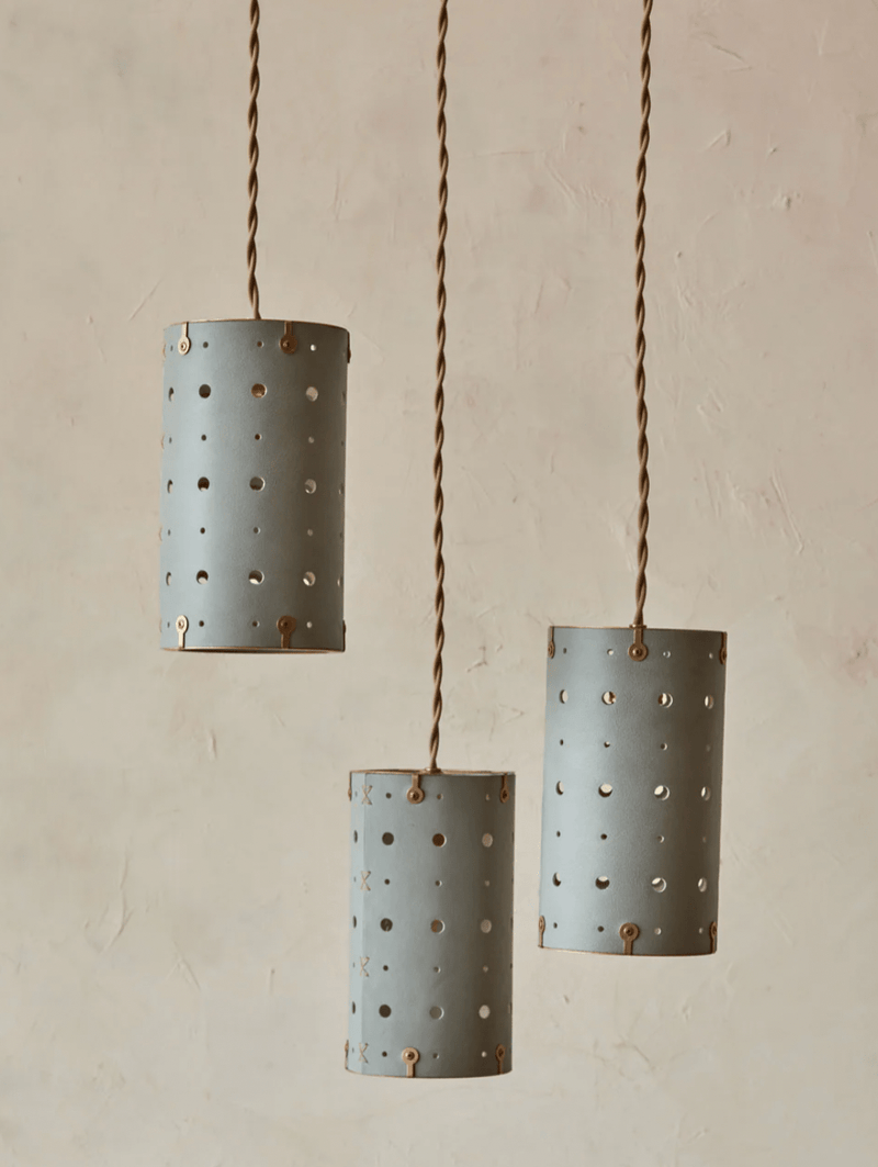 Celeste Pendant - Lostine - Pendants - Cloud Blue Leather - White Canopy - HORNE