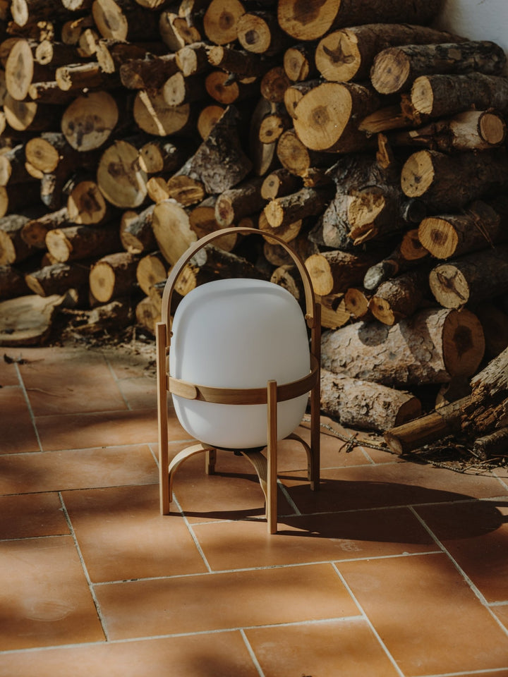 Cestita Batería Portable Lamp - Santa & Cole - Table + Task - White Opal Polyethylene - HORNE