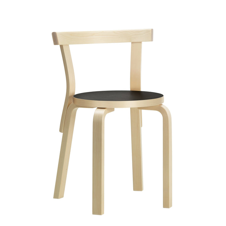 Chair 68 Natural Lacquered by Alvar Aalto - Artek - Chairs - Black - HORNE