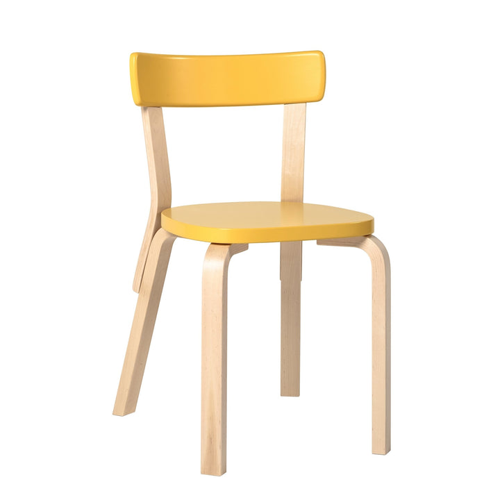 Chair 69 by Alvar Aalto - Artek - Chairs - Natural Lacquered Legs & Yellow Seat - HORNE