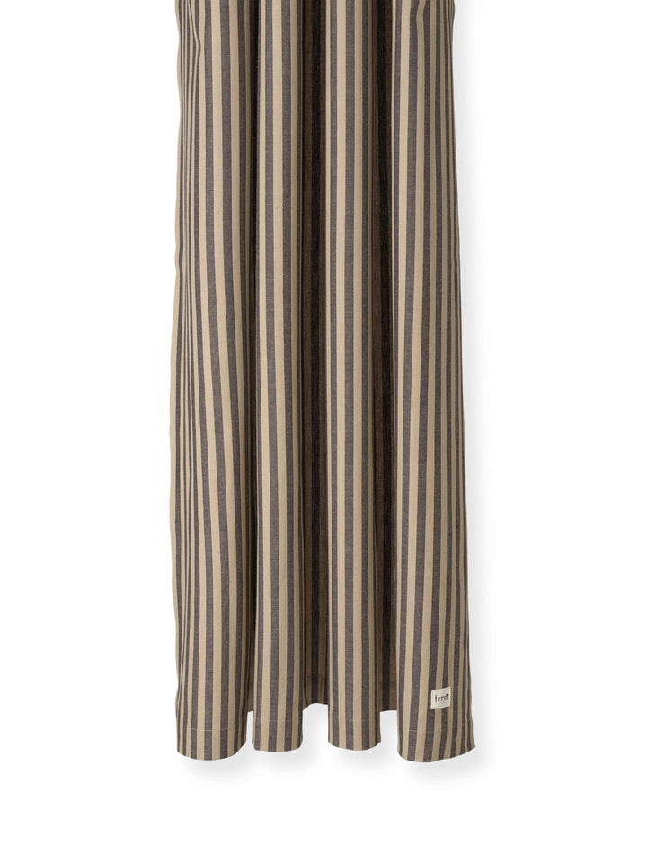 Chambray Shower Curtain - 80.7"H - Ferm Living - Bath - Sand/ Black - HORNE