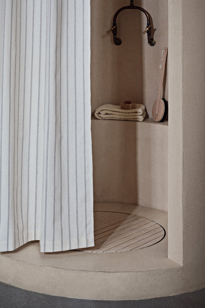 Chambray Shower Curtain - 80.7"H - Ferm Living - Bath - Warm Yellow/Parchment - HORNE