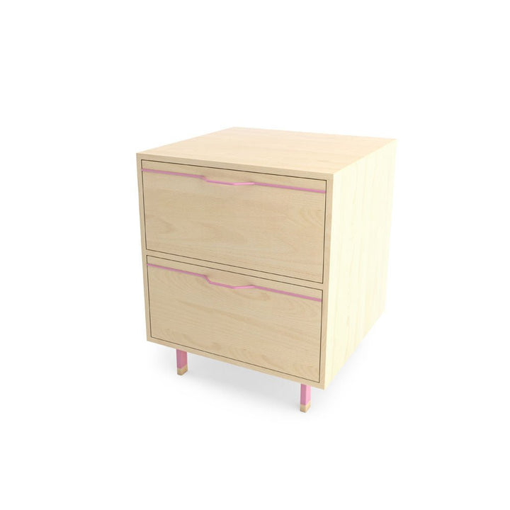 Chapman Single Unit Storage Nightstand - Maple - Tronk - Bedside Tables - Pink - HORNE