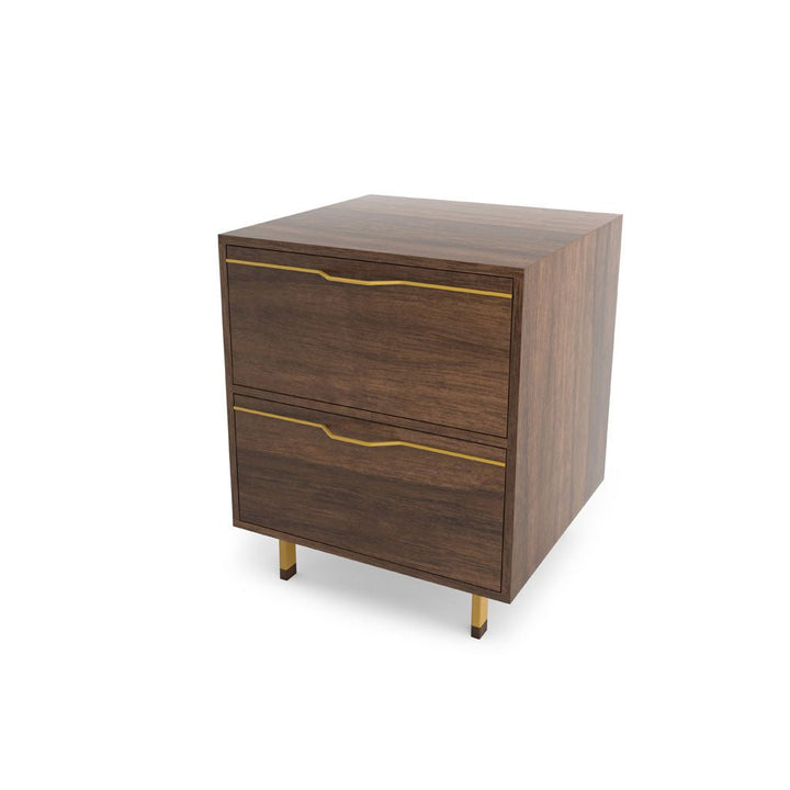 Chapman Single Unit Storage Nightstand - Walnut - Tronk - Bedside Tables - Mustard - HORNE