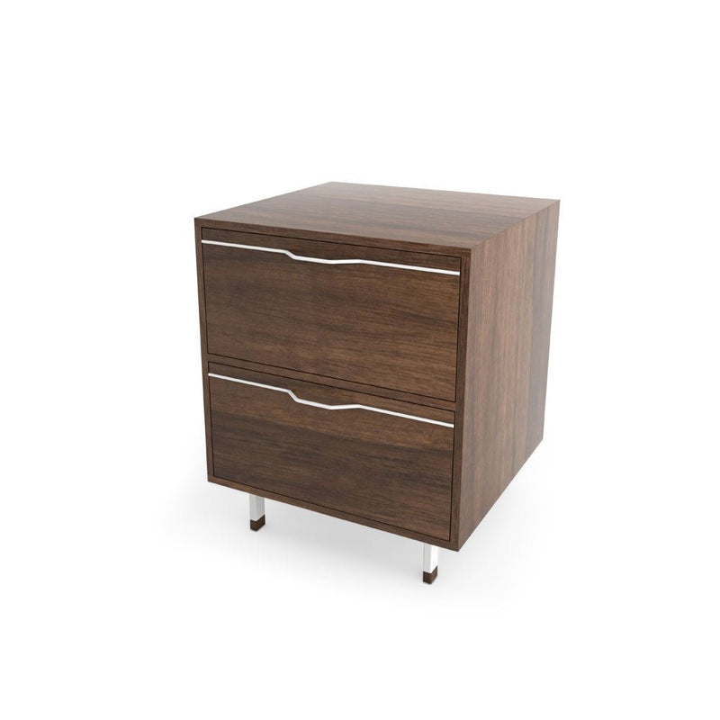Chapman Single Unit Storage Nightstand - Walnut - Tronk - Bedside Tables - Black - HORNE