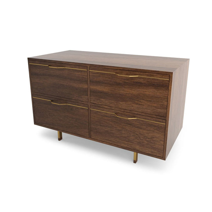 Chapman Small Storage Dresser Cabinet - Walnut - Tronk - Dressers - Brassy Gold - HORNE