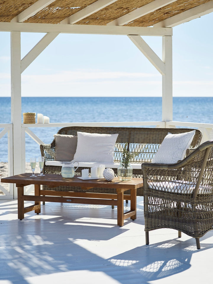 Charlot 3 - Seater Sofa - Exterior - Sika Design - Outdoor Furniture - Natural - Tempotest Canvas White - HORNE