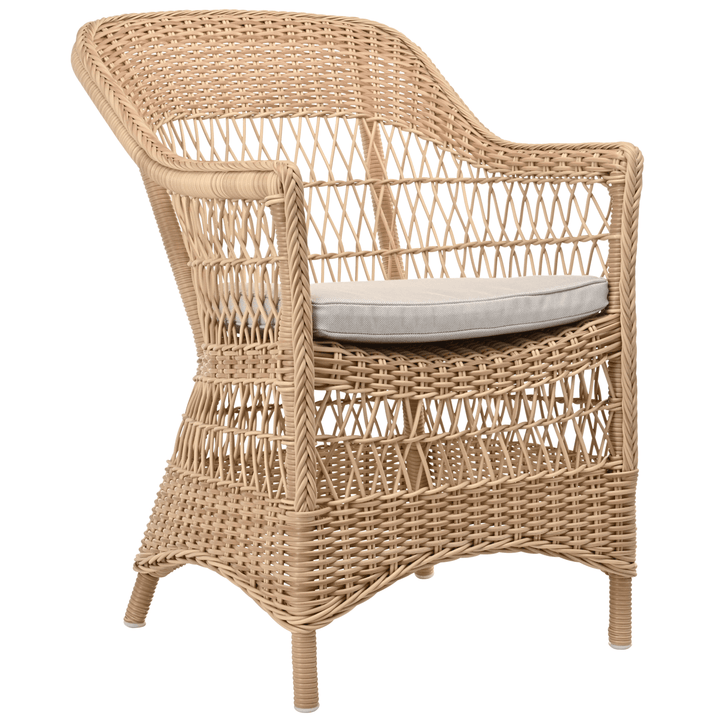 Charlot Chair - Exterior - Sika Design - Outdoor Furniture - Natural - Sunbrella Sailcloth Seagull - HORNE